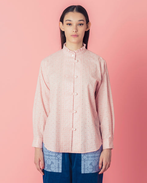 migh-T by Kumiko Watari Heart Button Kung Fu Blouse (Embroidery)