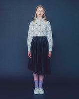 might-T by Kumiko Watari Asymmetric Velvet Skirt Black