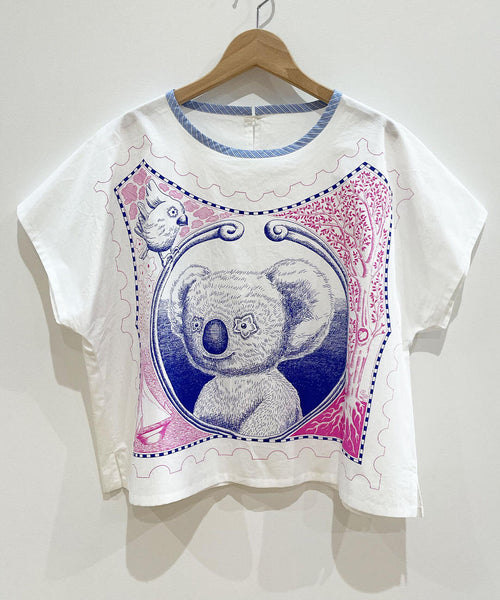 might-T by Kumiko Watari Koala stamp blouse pink