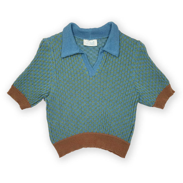 PM PICTURES Blue x Green Gingham Polo Shirt M