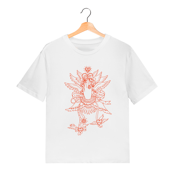 [T-Shirts Fair2022 Sample] Chiaki Shuji I Play for Peace White x Red 160