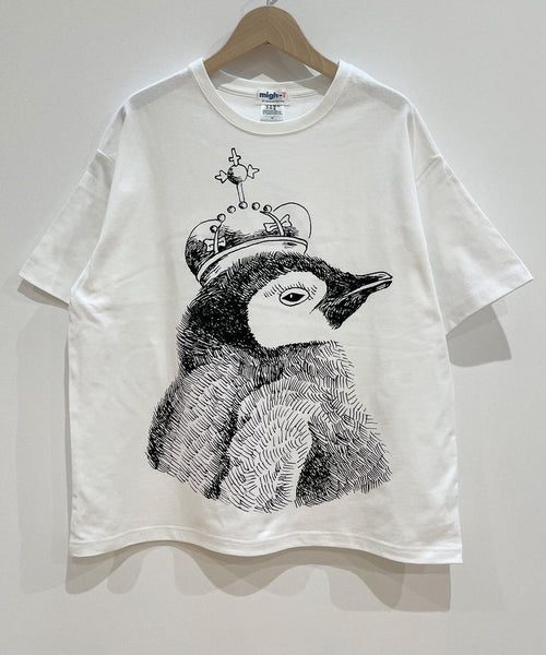 【30%off】migh-T by Kumiko Watari  キングペンギンのオーバーサイズTシャツ White